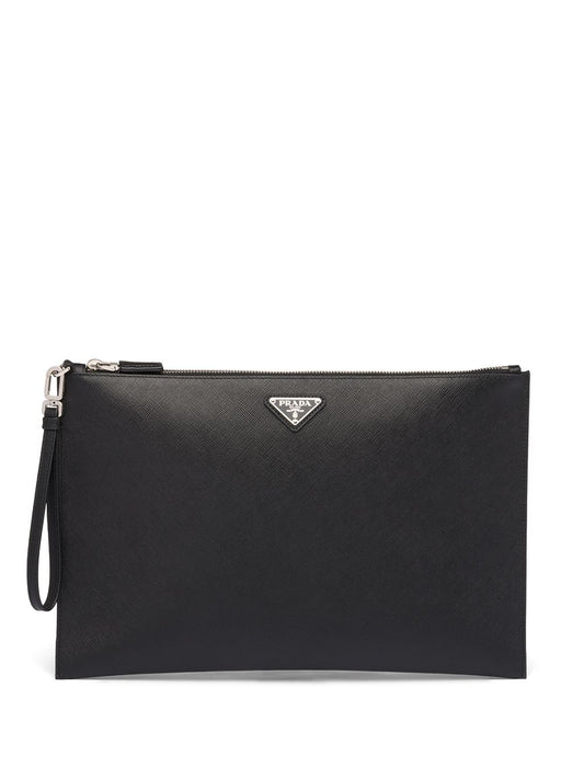 Prada leather clutch bag