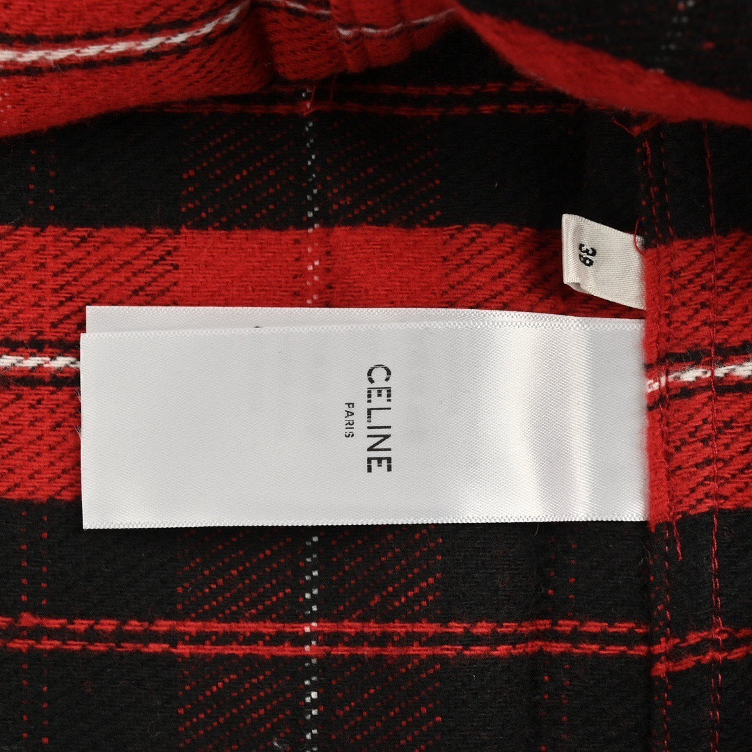 Embroidered plaid shirt