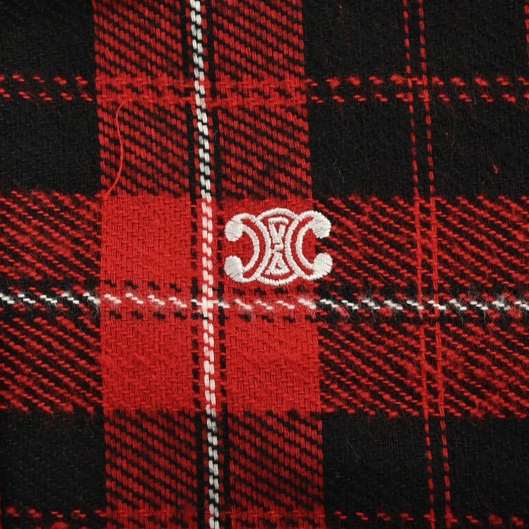 Embroidered plaid shirt