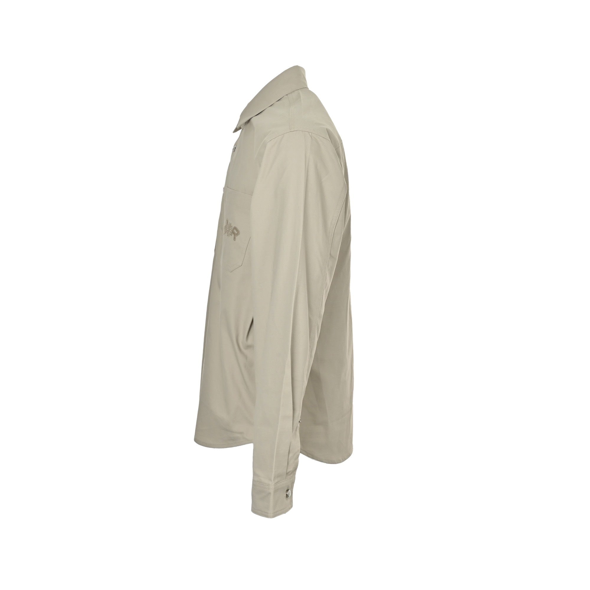 Embroidered Logo Canvas Shirt Jacket