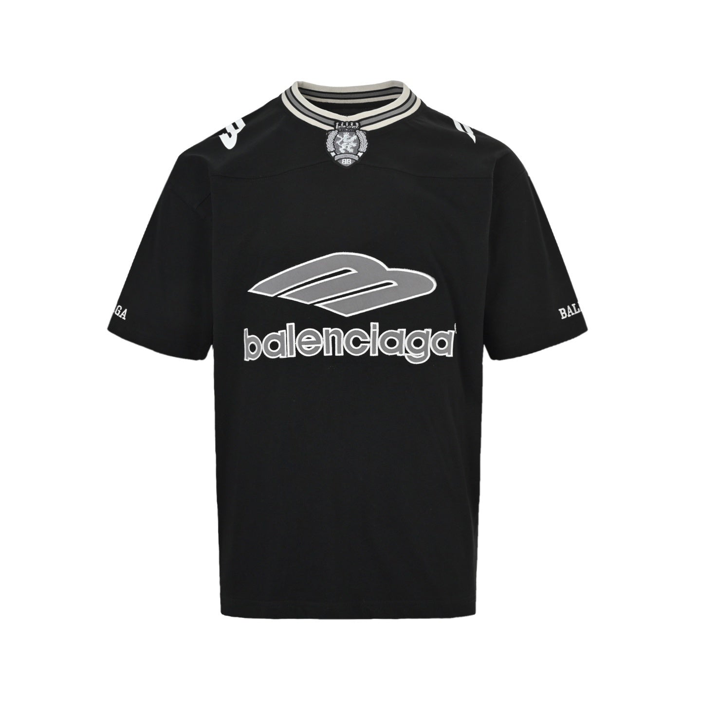 Embroidered Logo Patchwork Jersey T-shirt