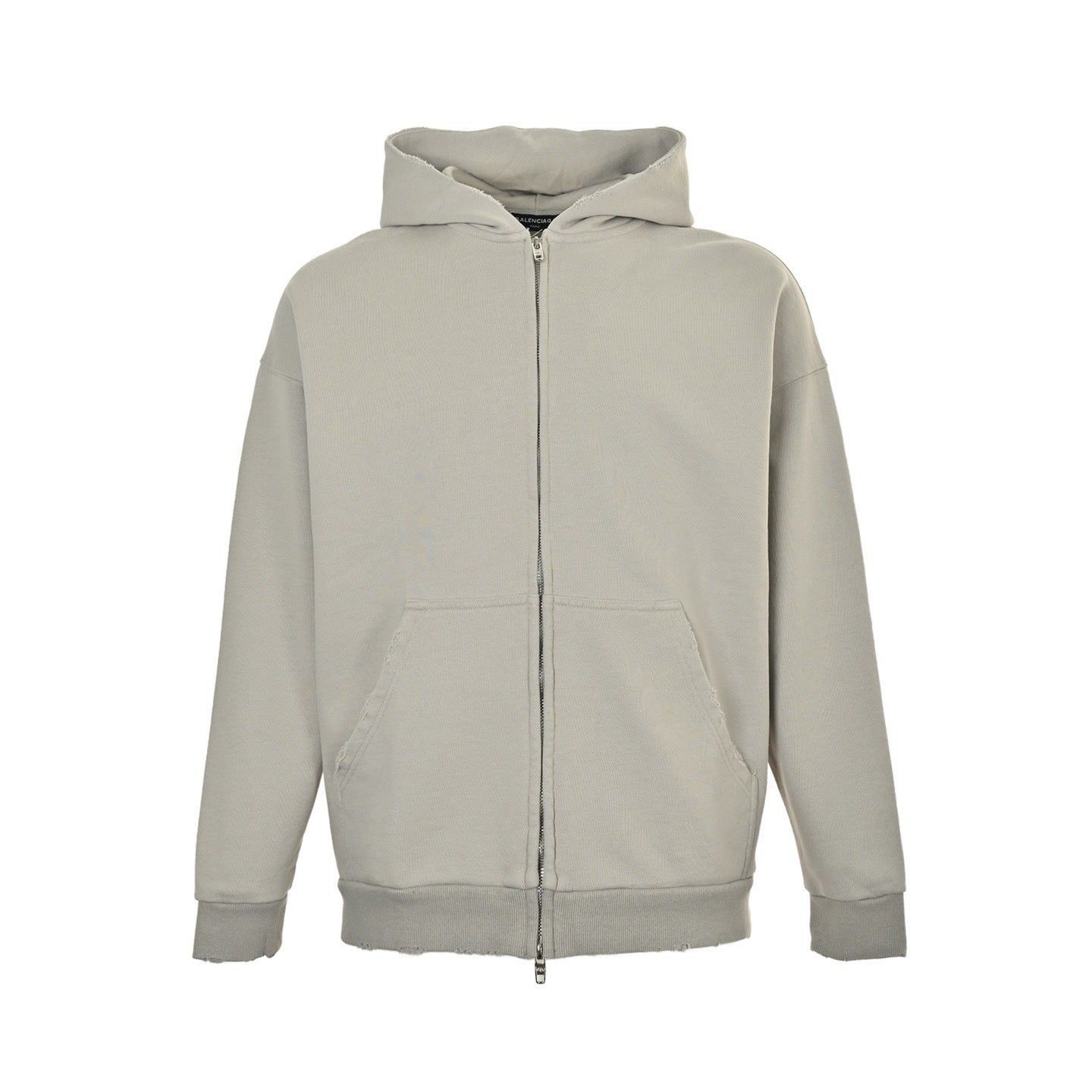 Letter Embroidered Zipper Hoodie