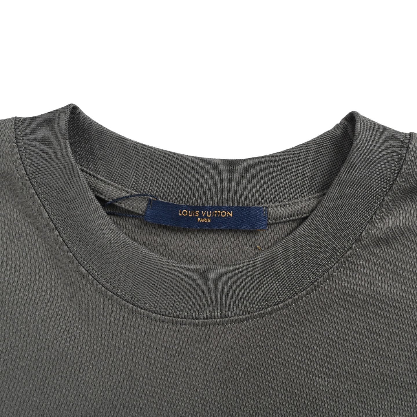 Green embroidered letter T-shirt