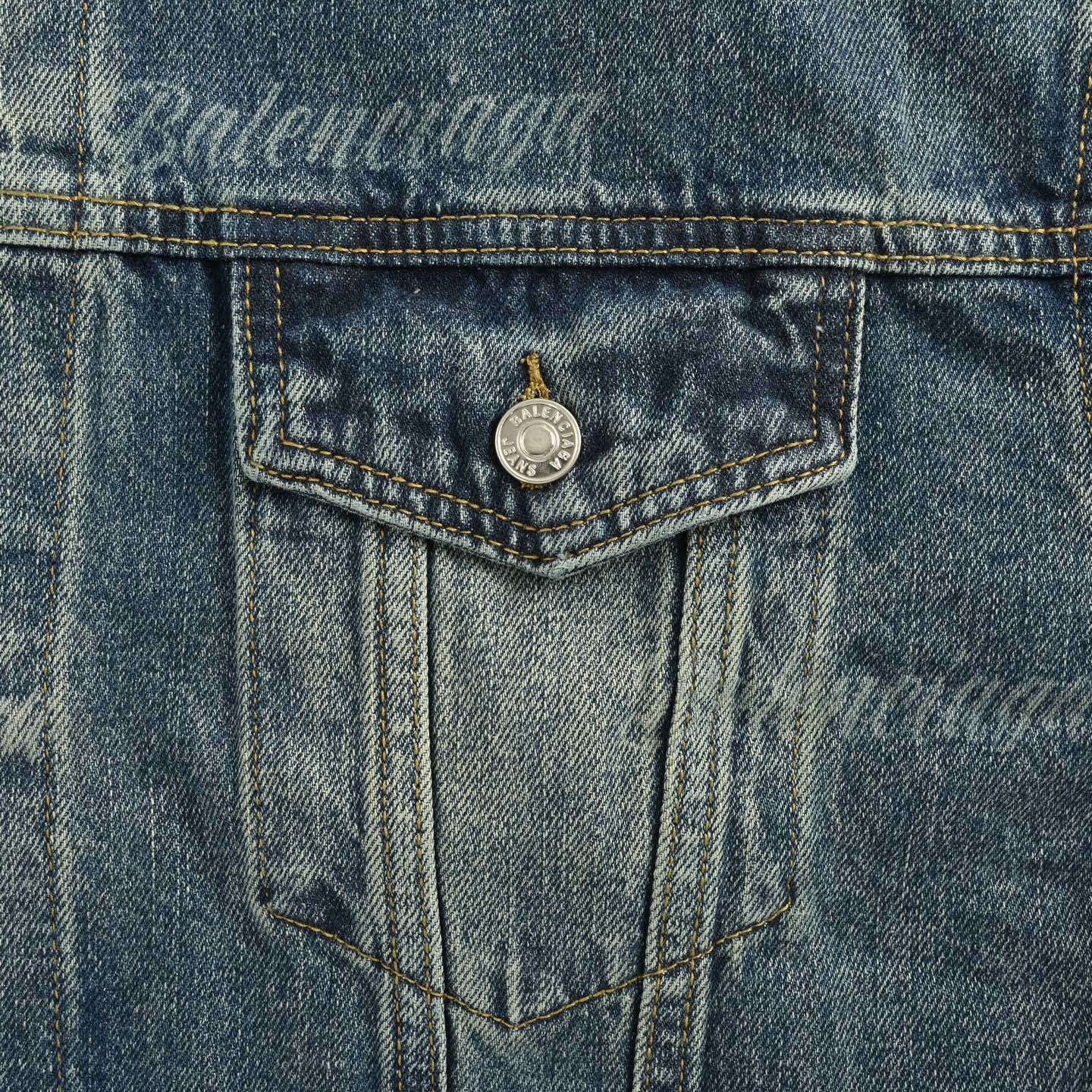 Letter Washed Denim Jacket