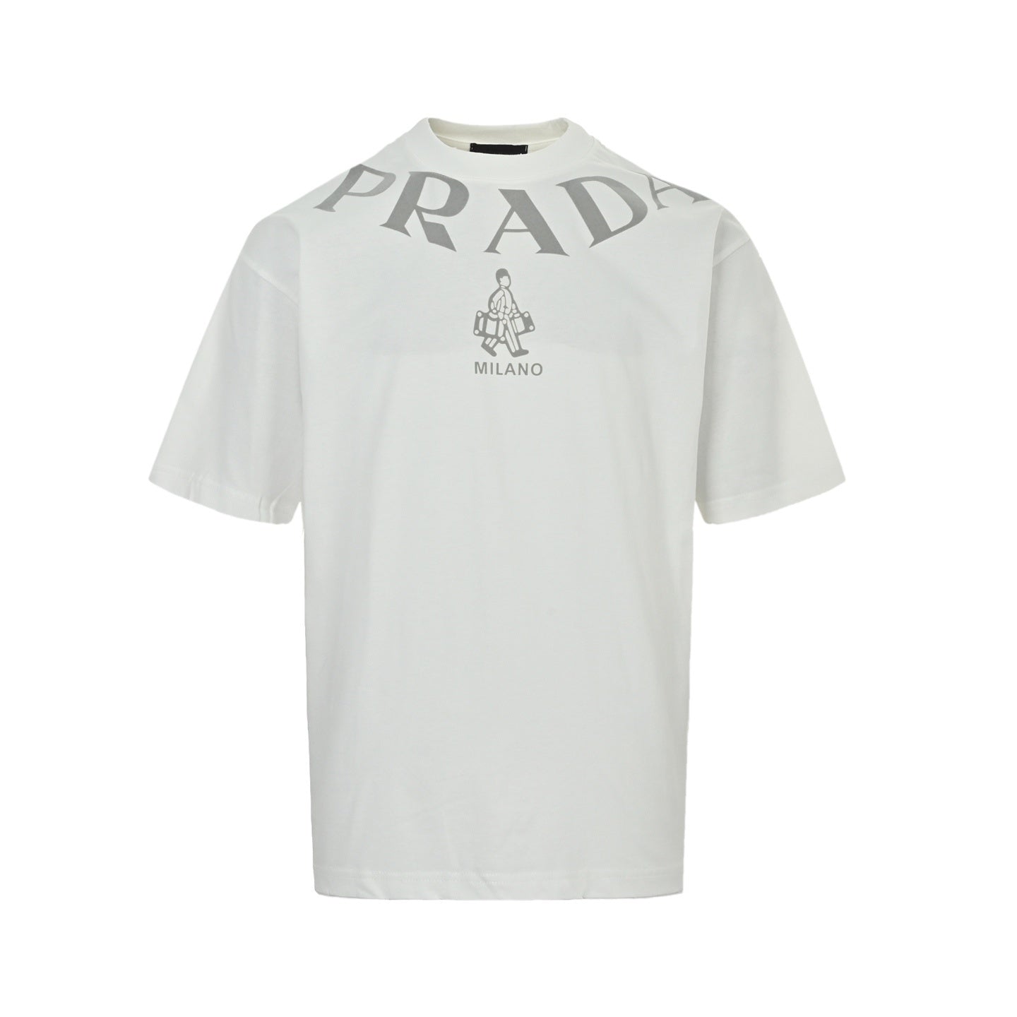 Flocked Letter Print T-shirt