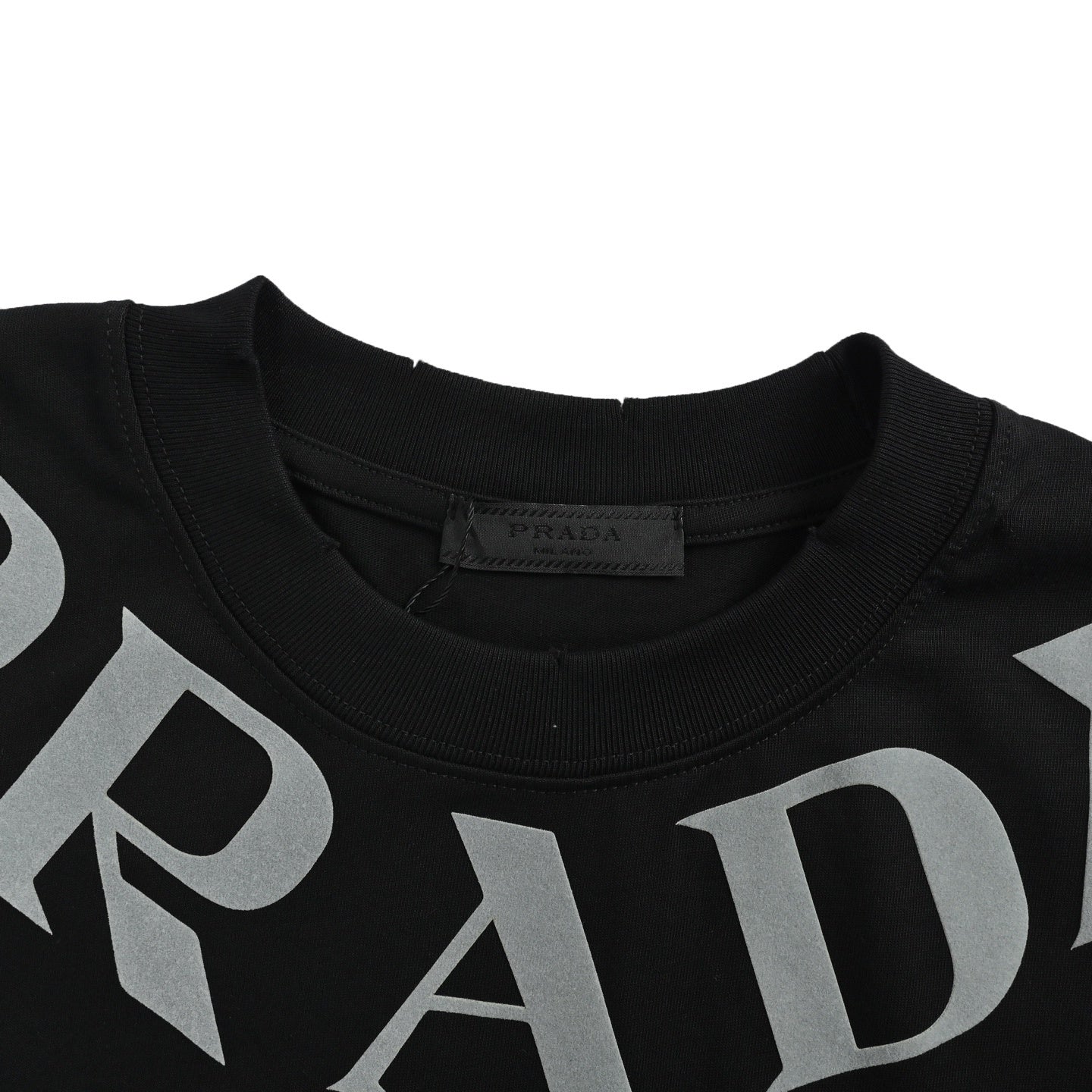 Flocked Letter Print T-shirt