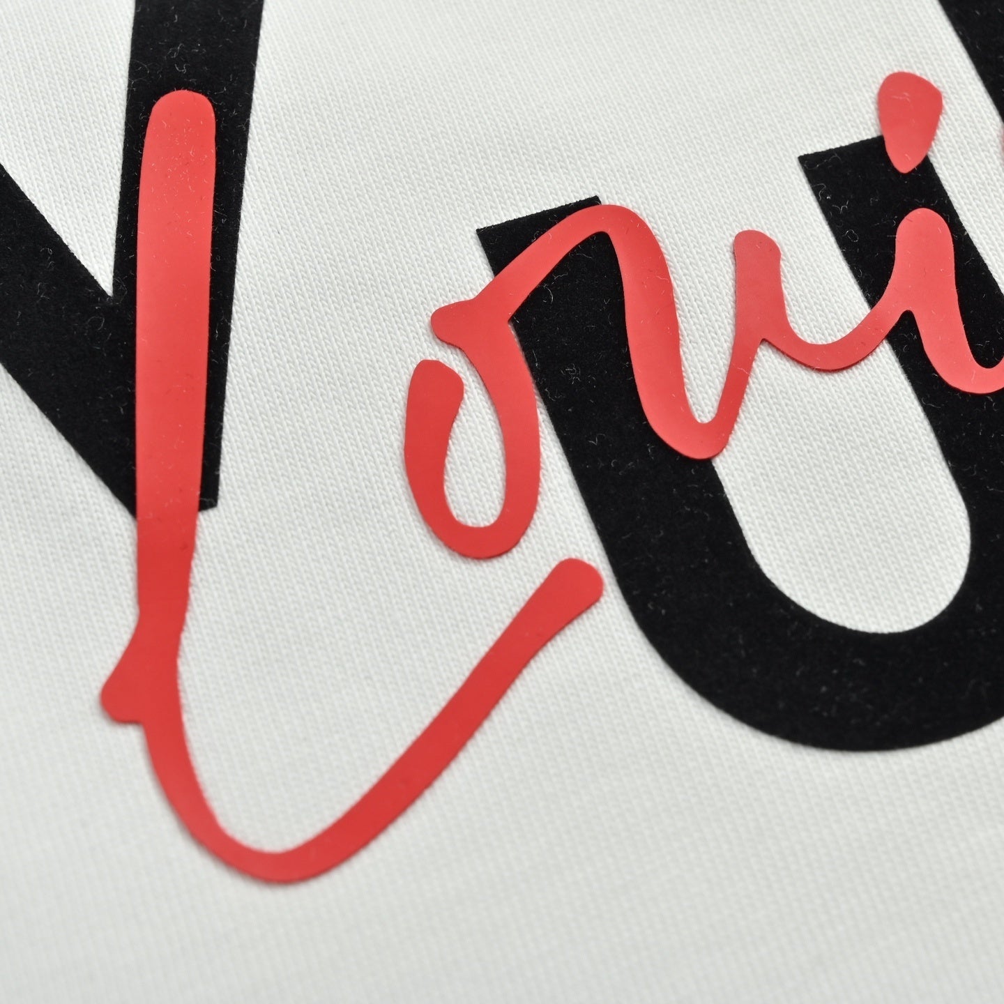 Flocked and Rubberized Letter T-Shirt