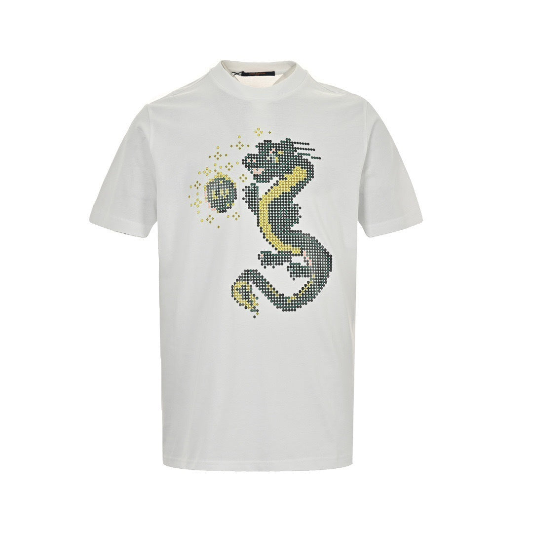 Mosaic Dragon Print T-shirt