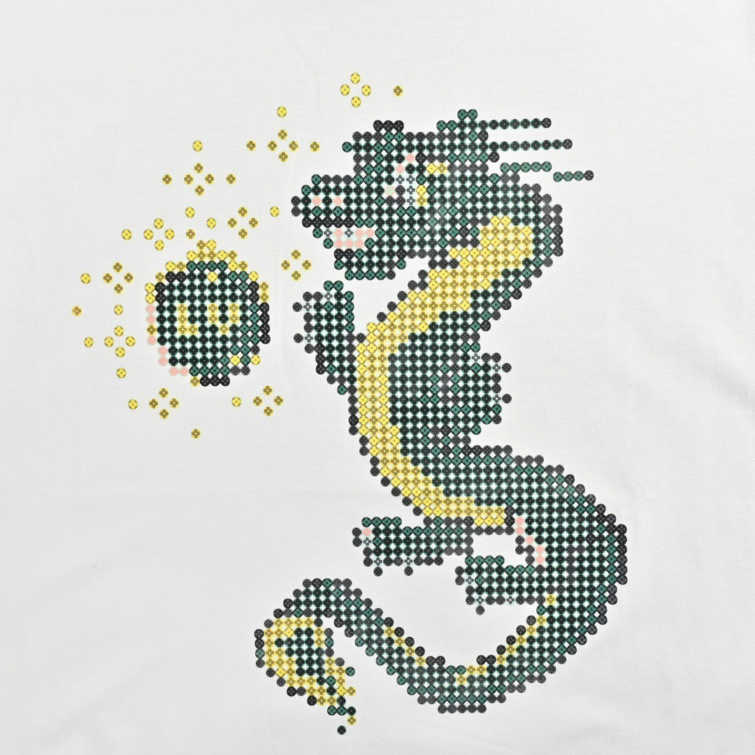 Mosaic Dragon Print T-shirt