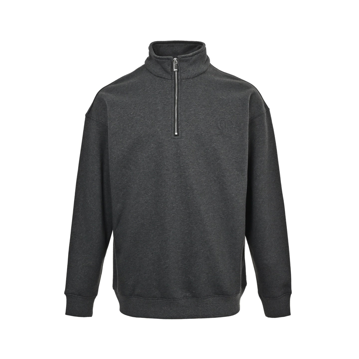 Half-zip stand collar sweatshirt