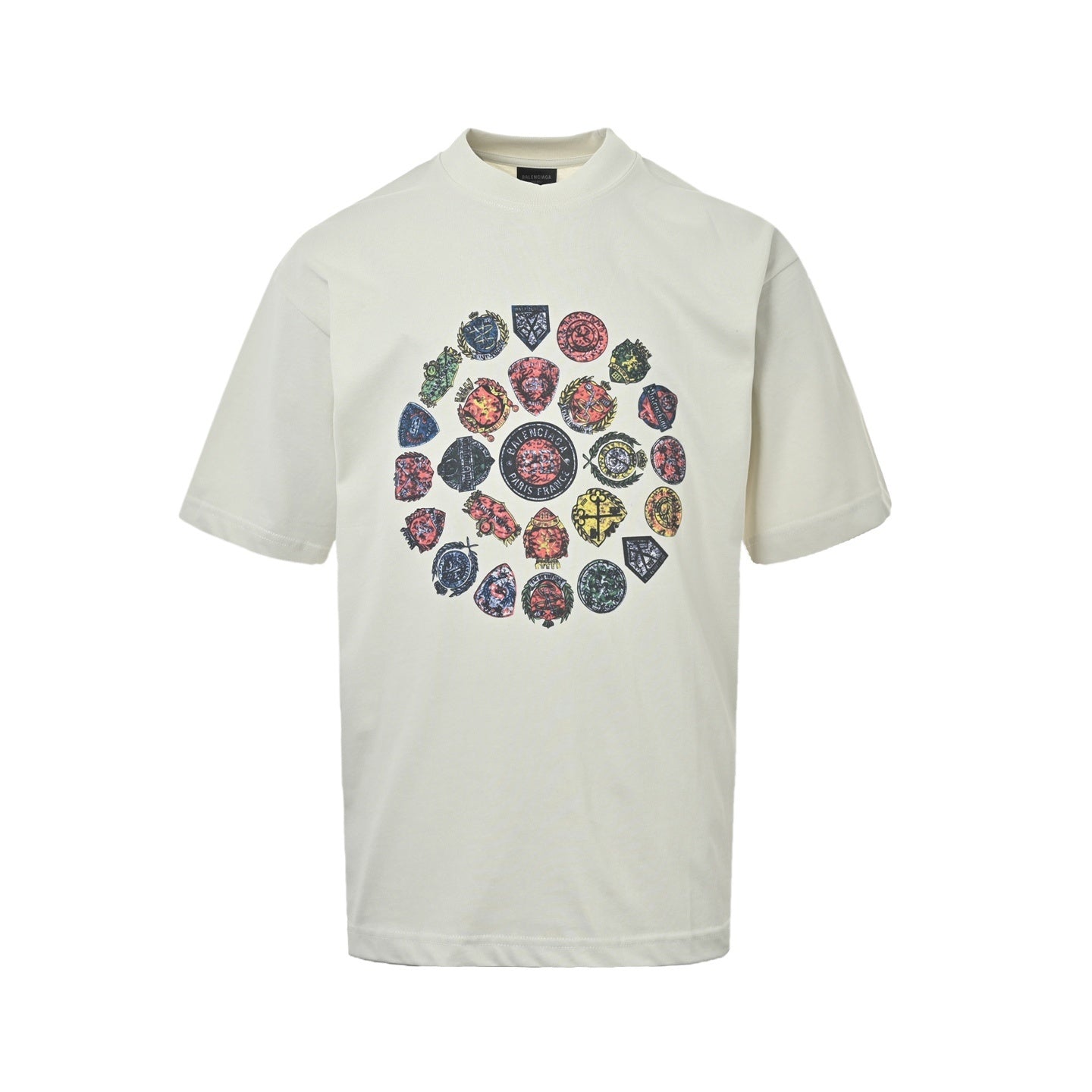 Badge Print Distressed T-shirt