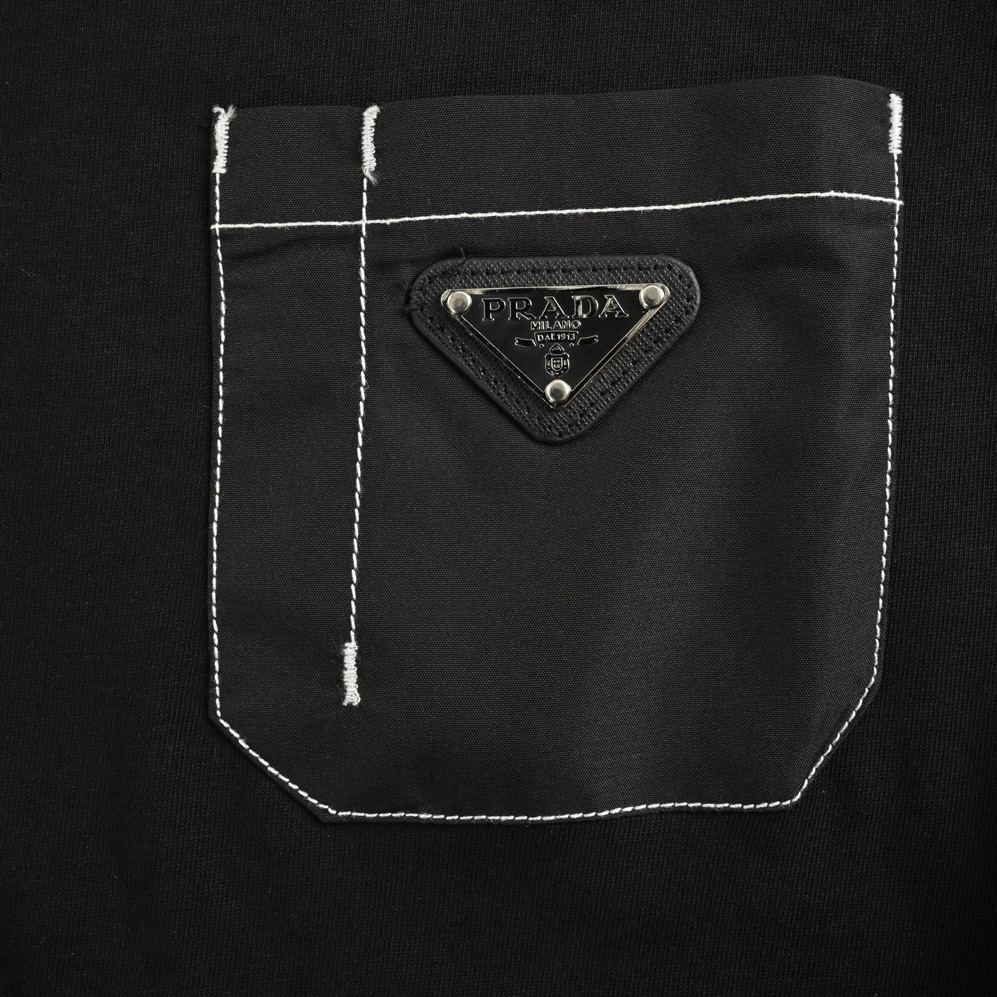 Triangle Applique Patch Pocket T-Shirt