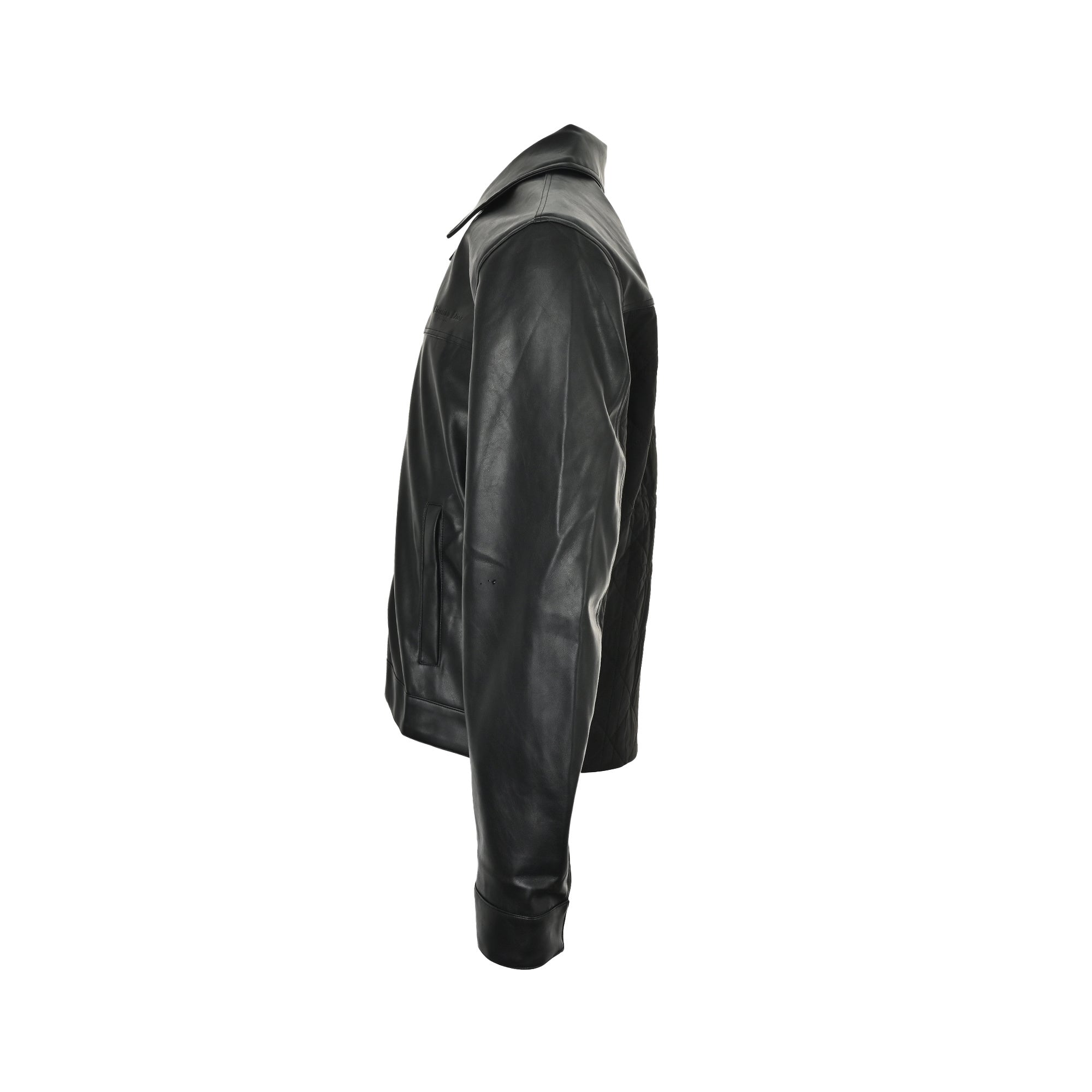 Diamond-pattern leather jacket