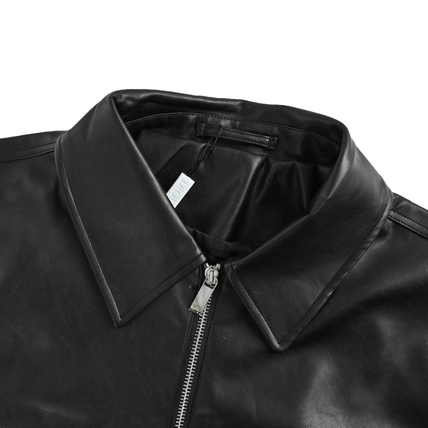 Diamond-pattern leather jacket