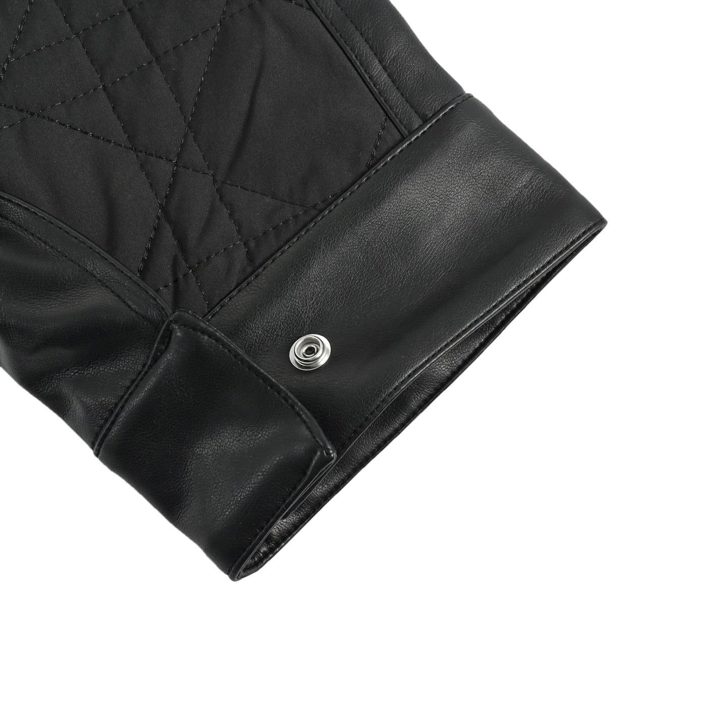 Diamond-pattern leather jacket