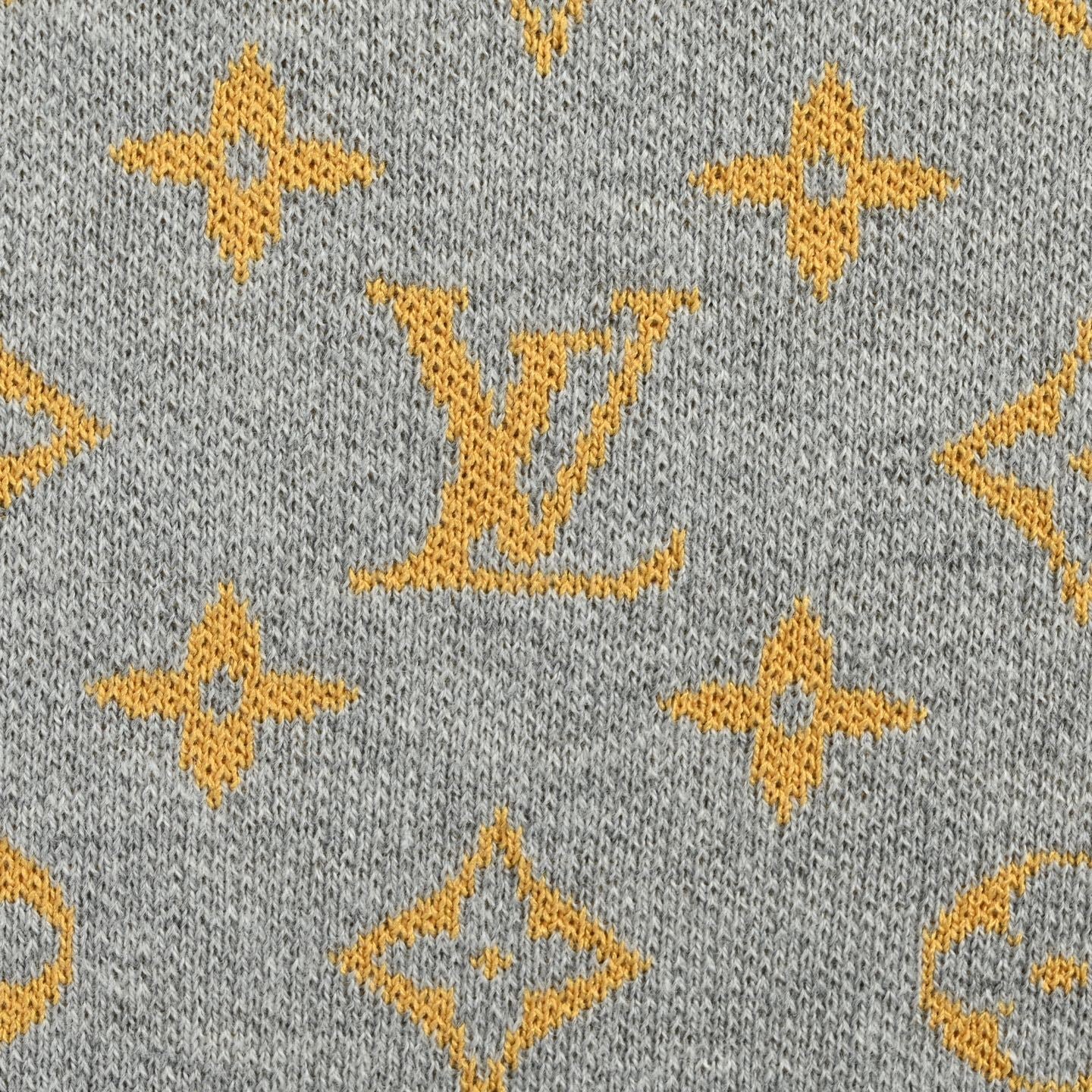 Gold Old Flower Jacquard Knitted T-shirt