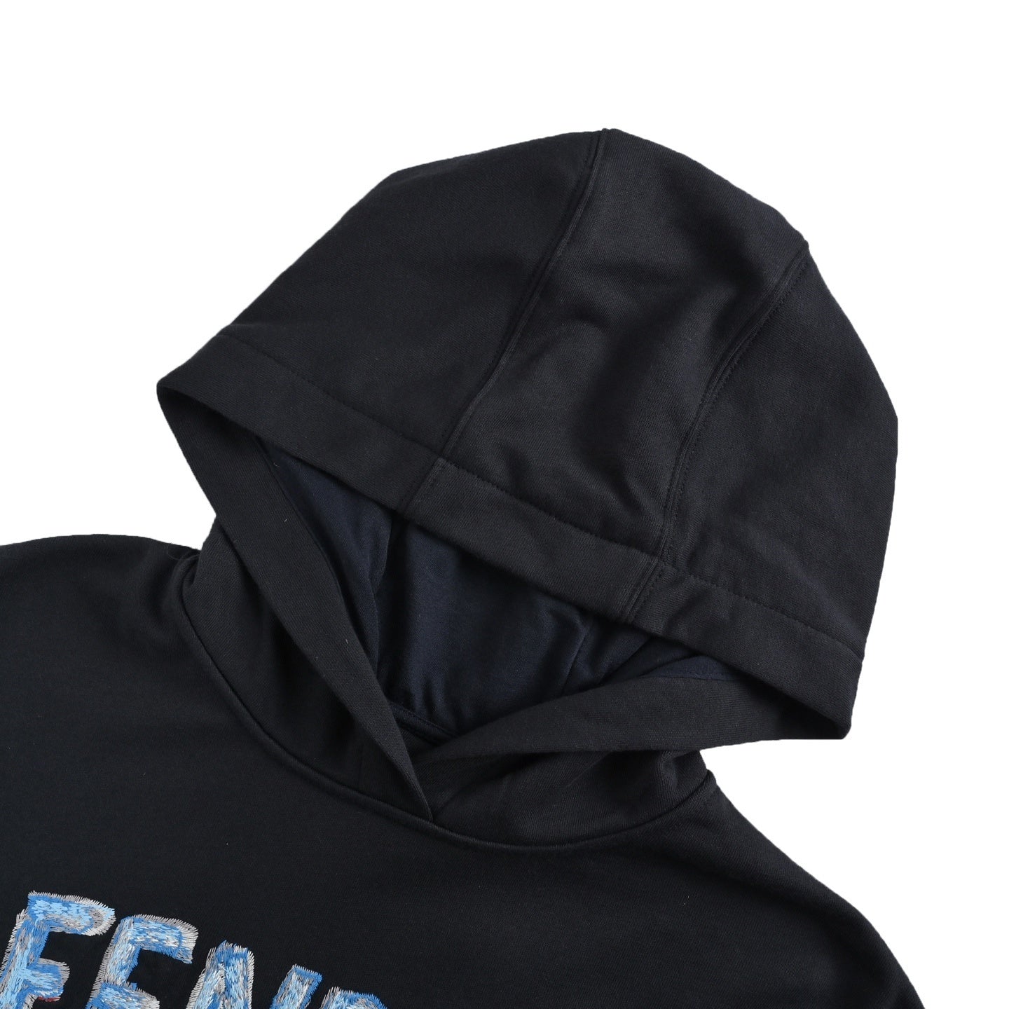 Blue Letter Embroidered Hooded Sweatshirt