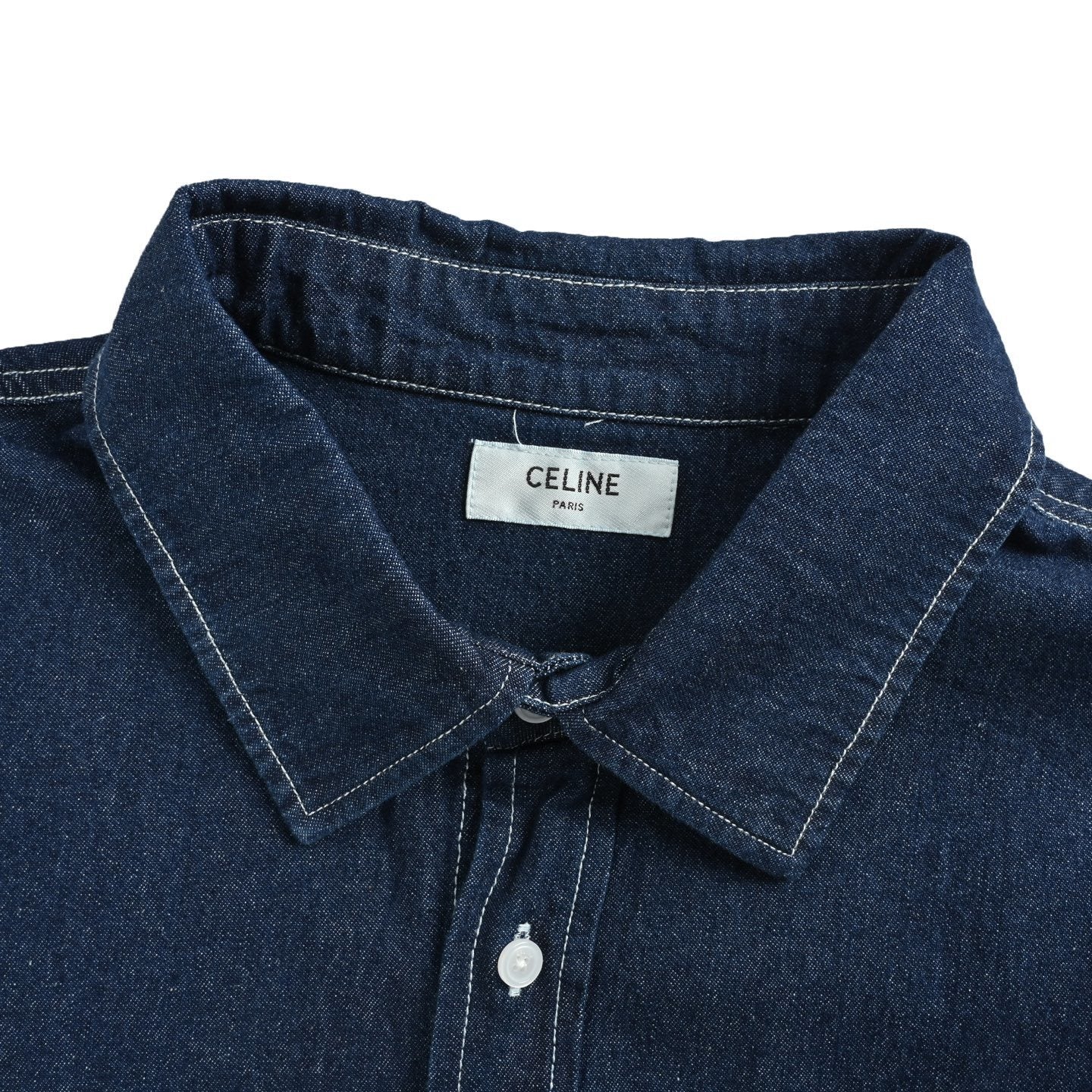 Embroidered Long-Sleeve Denim Shirt