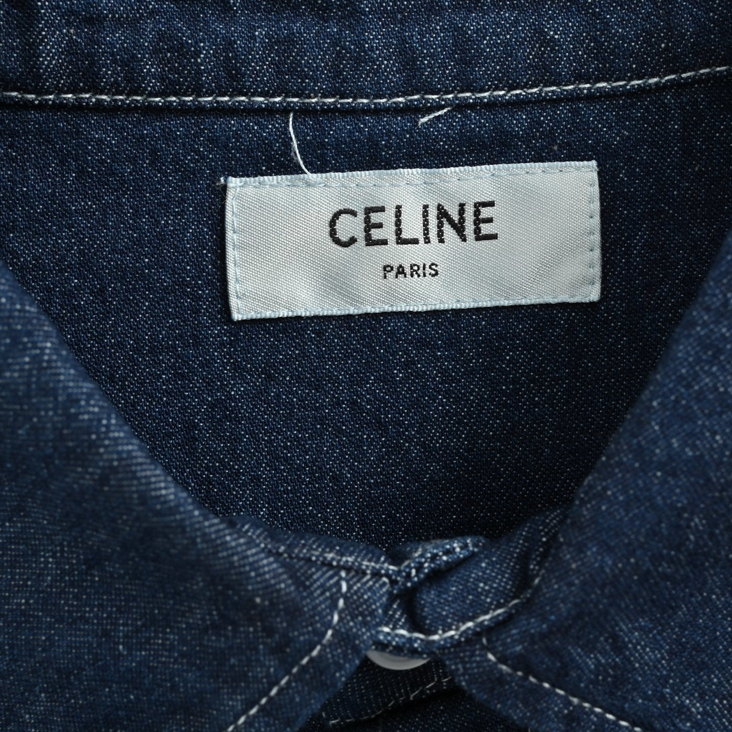 Embroidered Long-Sleeve Denim Shirt