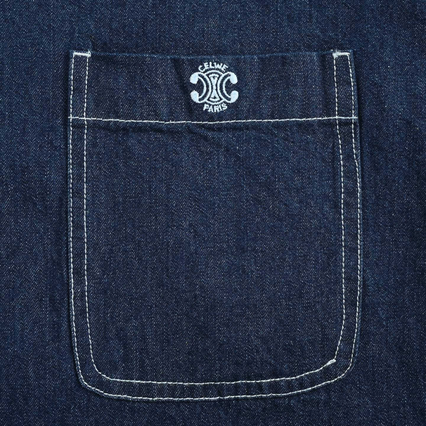 Embroidered Long-Sleeve Denim Shirt