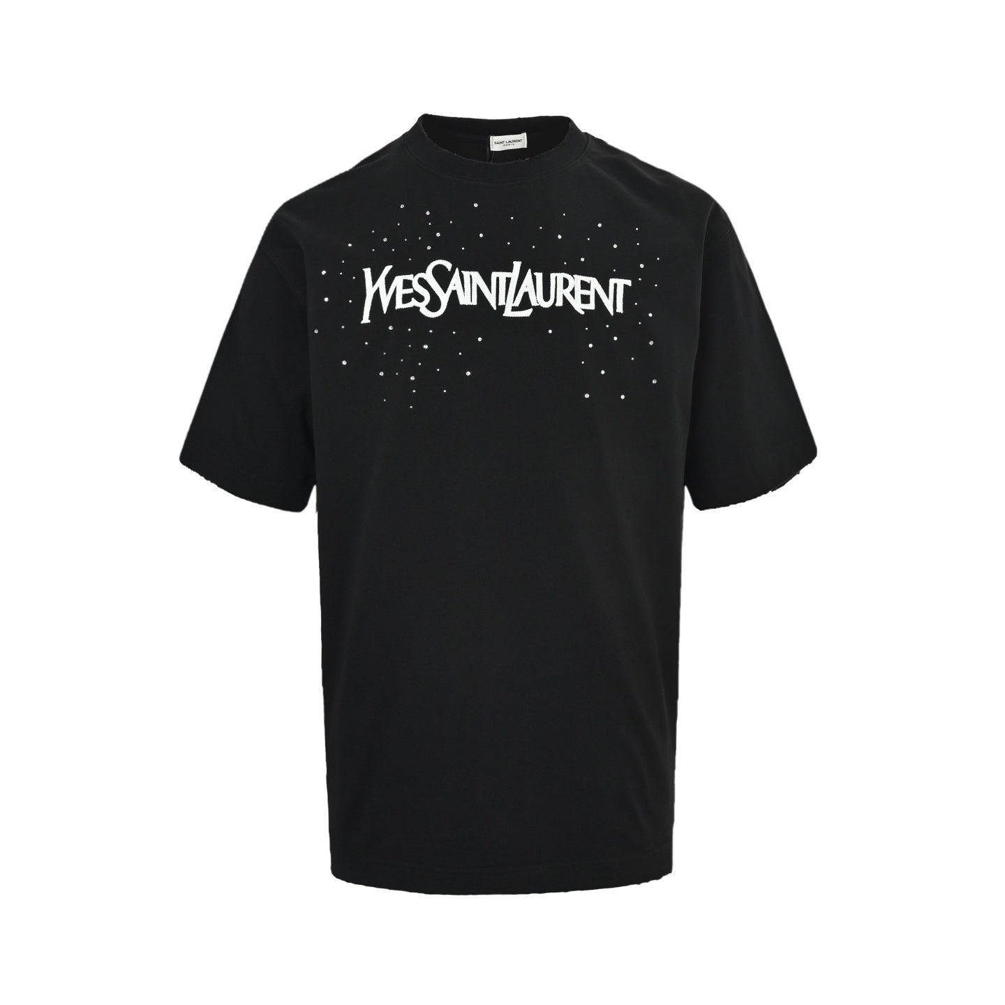 Ripped Embroidered Rhinestone T-shirt