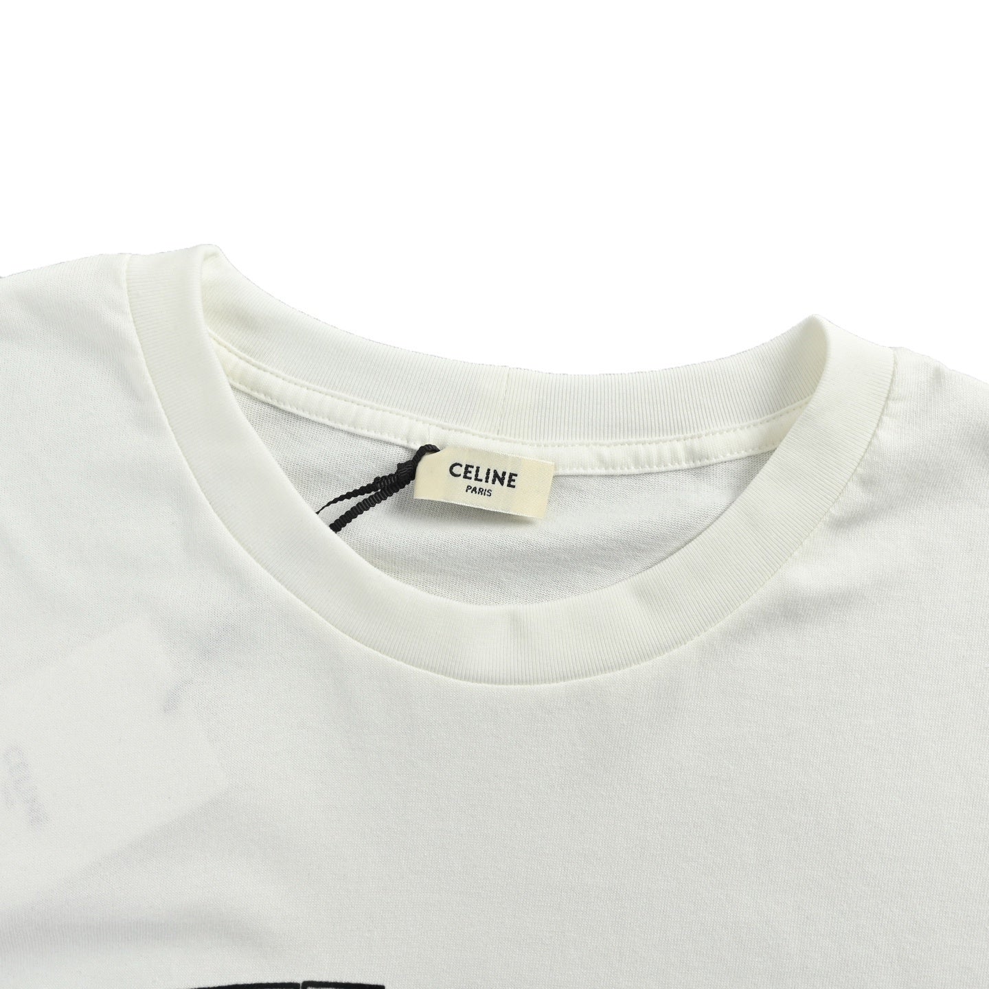 Arc-shaped flocked print T-shirt