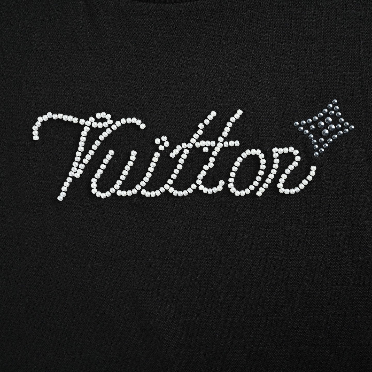 Beaded checkered T-shirt