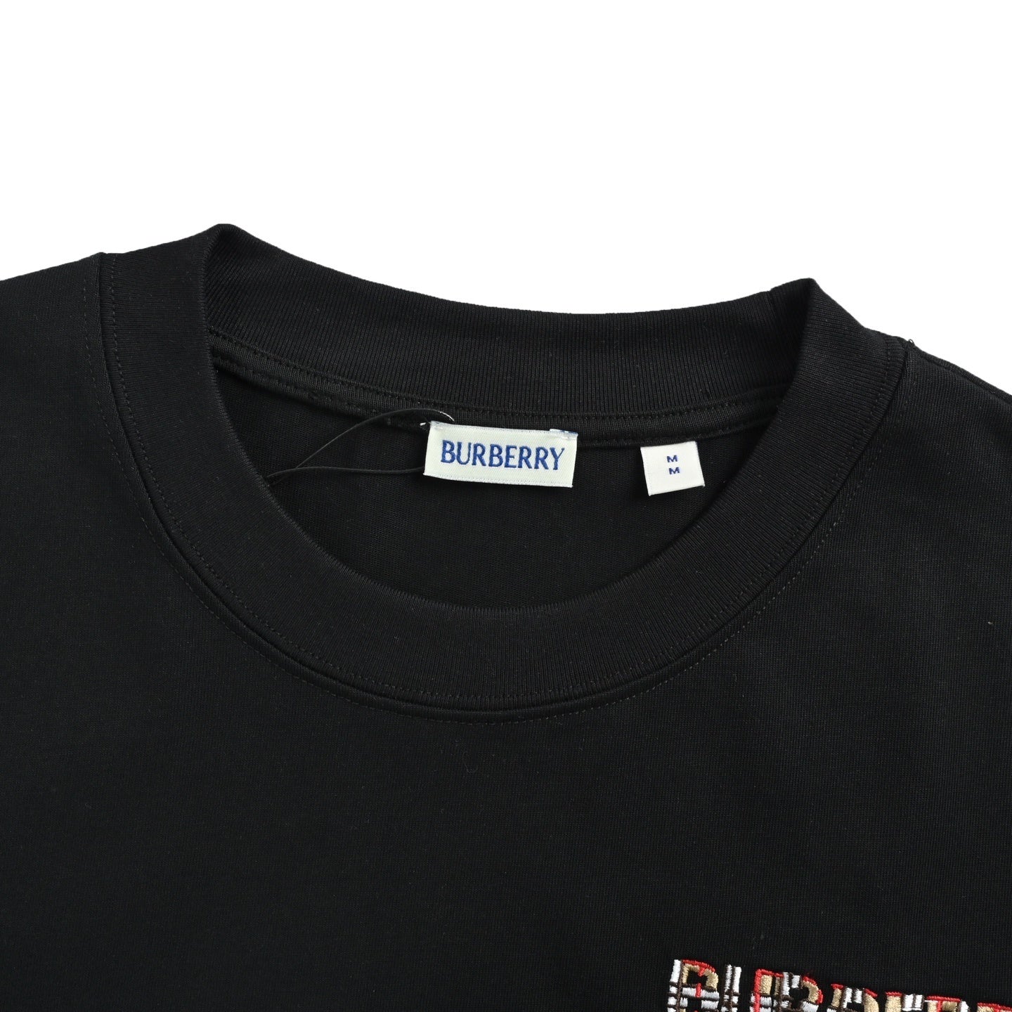 Plaid Embroidered Letter T-shirt