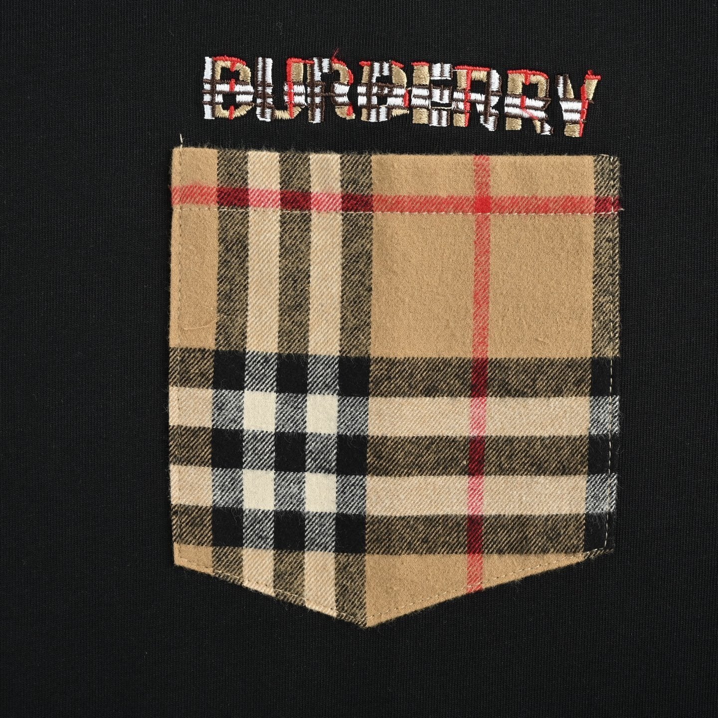 Plaid Embroidered Letter T-shirt