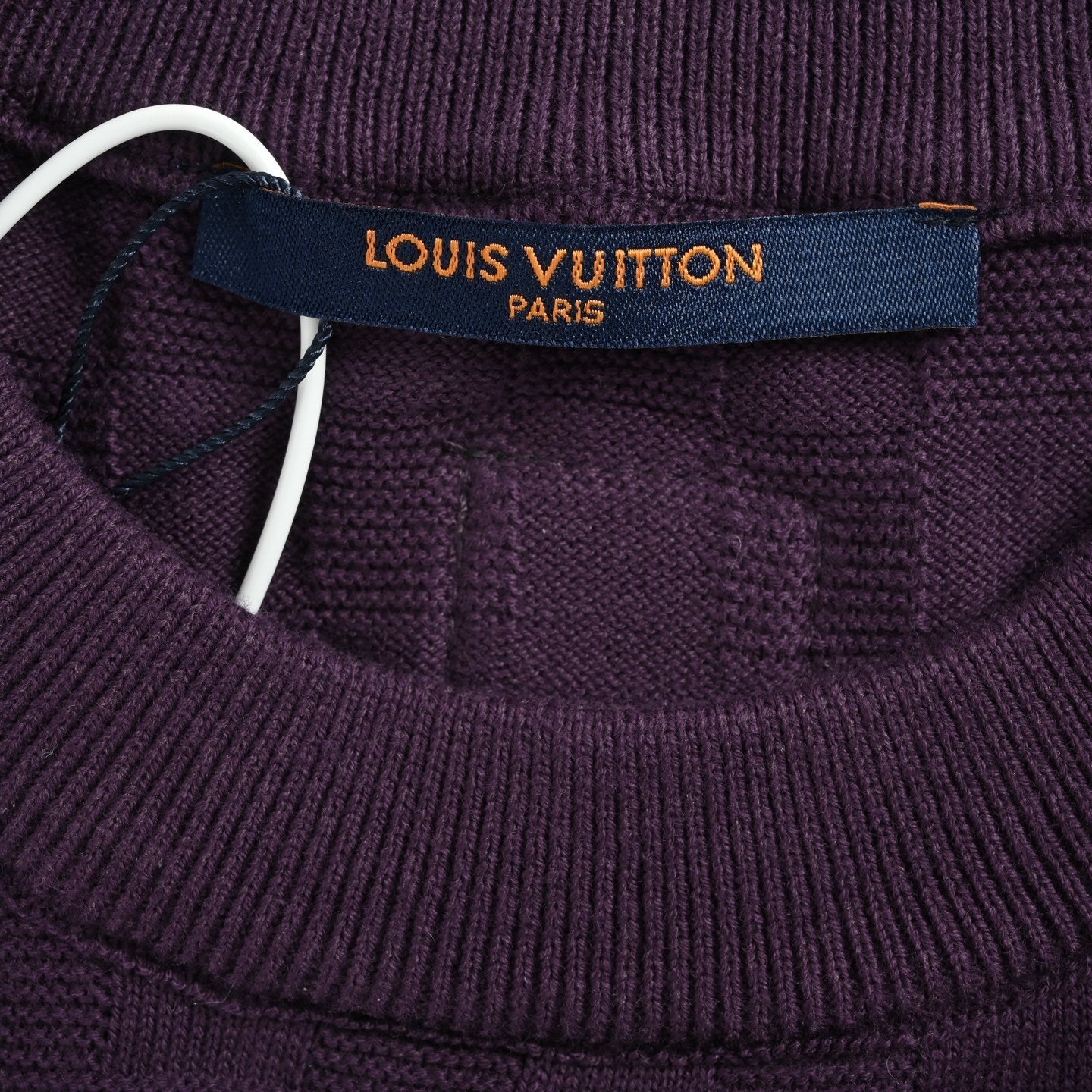 Embroidered Checkered Knit T-shirt