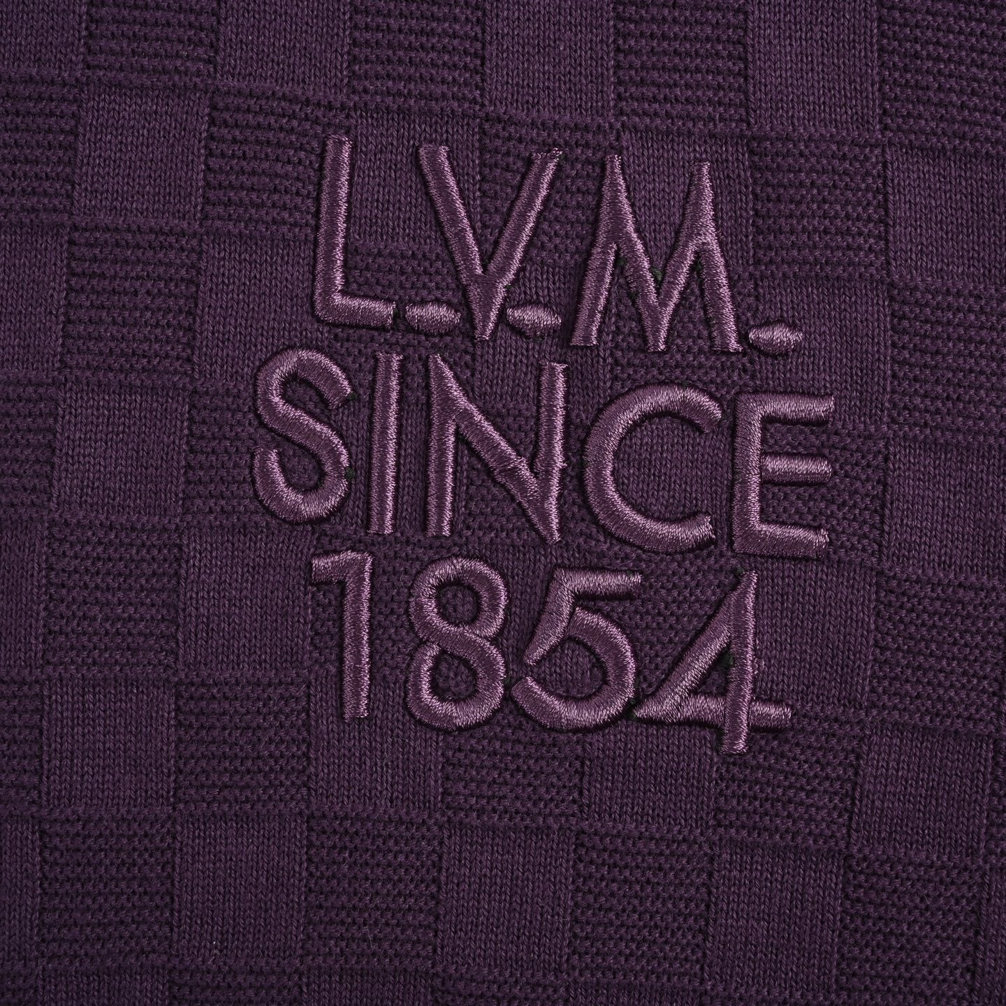 Embroidered Checkered Knit T-shirt