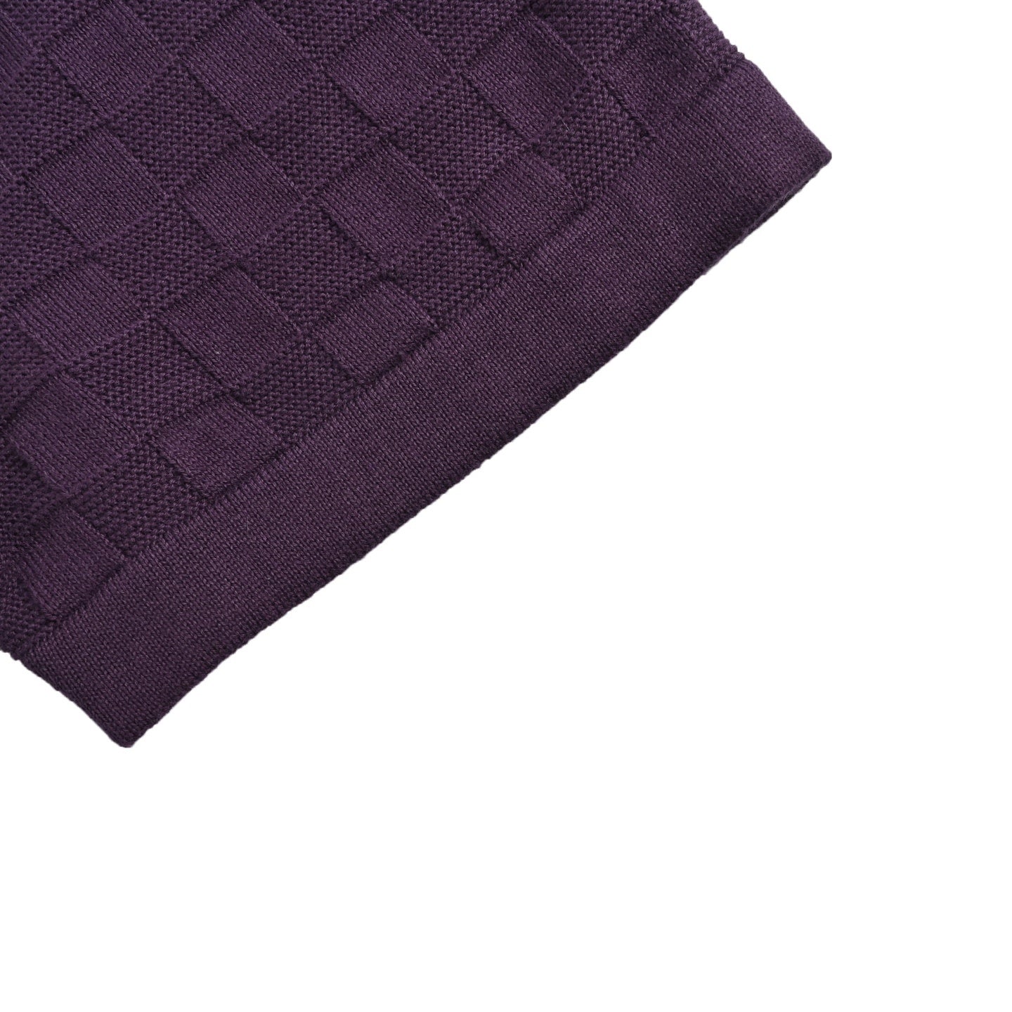 Embroidered Checkered Knit T-shirt