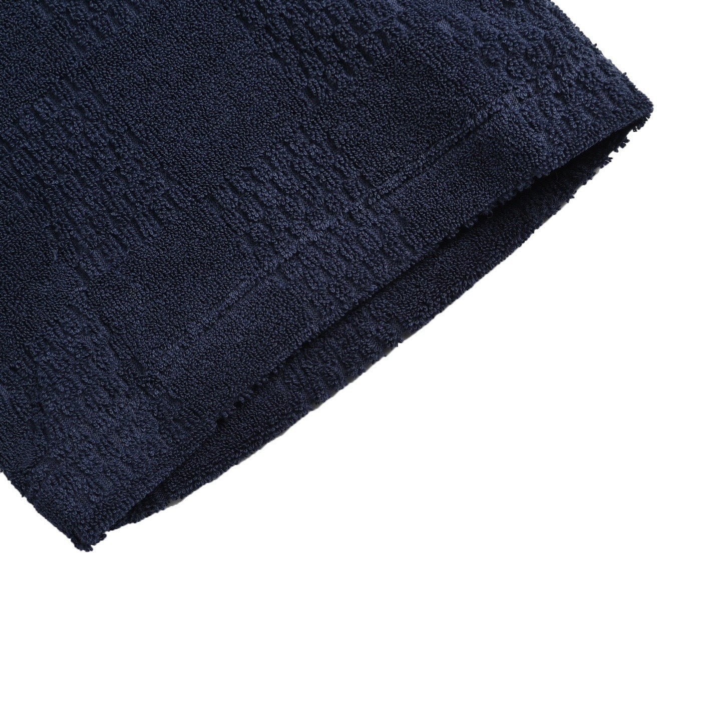 Dark Checkered Toweling Short-Sleeve Shirt