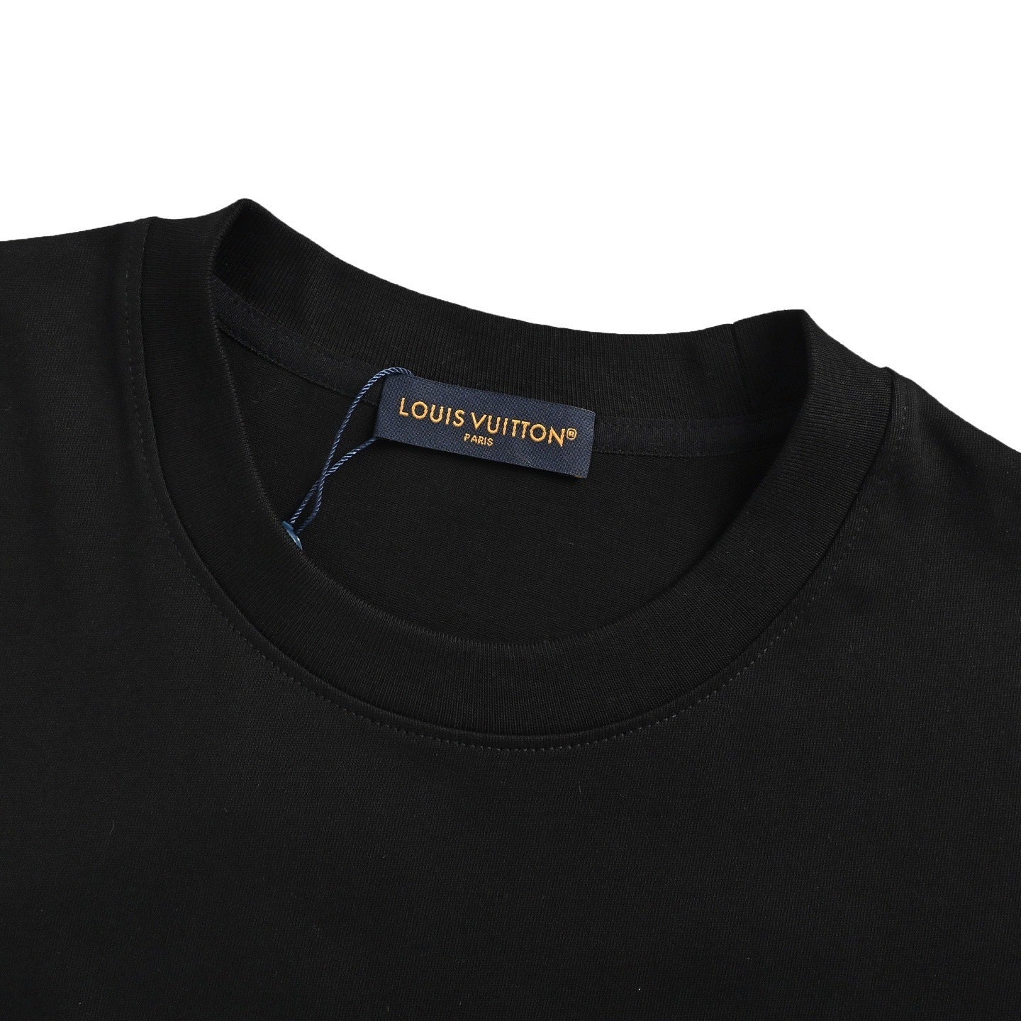 Checkered Leather Patch Pocket T-Shirt