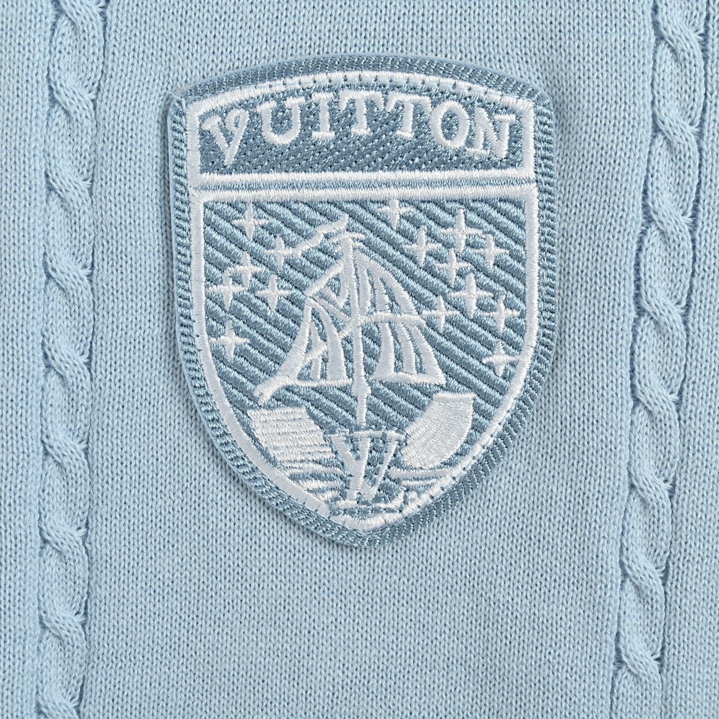 Badge Embroidered Knit T-shirt