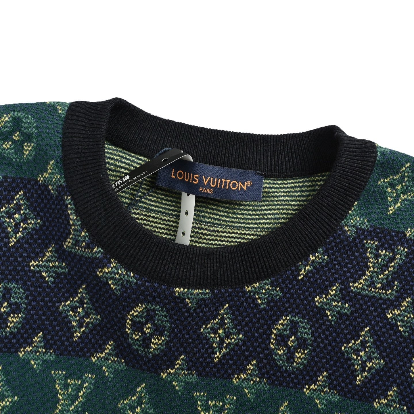 Color-block jacquard knit short sleeve