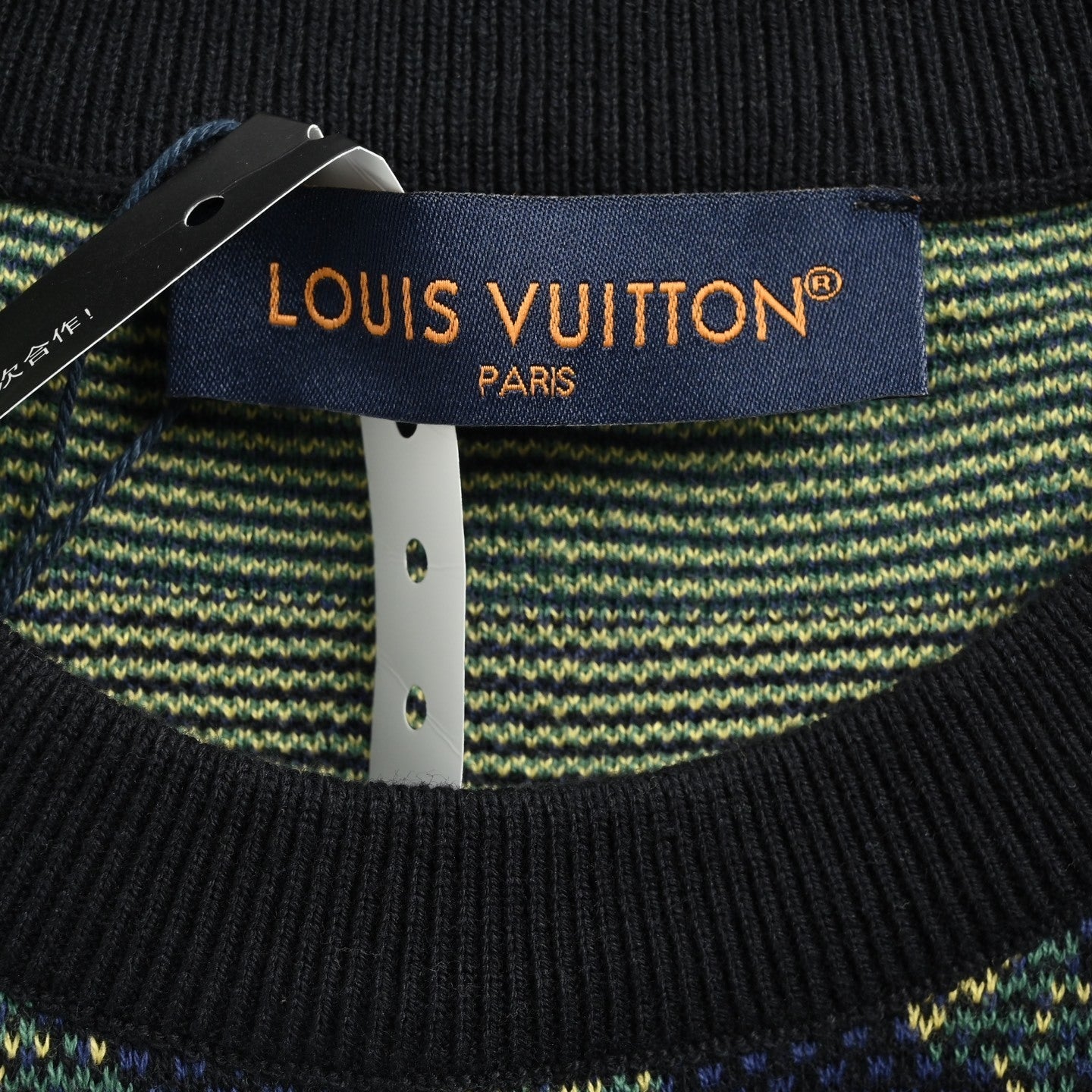 Color-block jacquard knit short sleeve