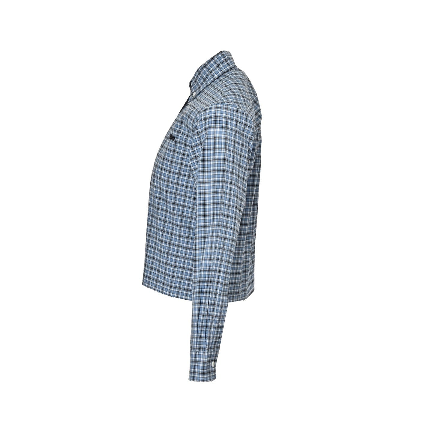 Embroidered Small Check Plaid Shirt