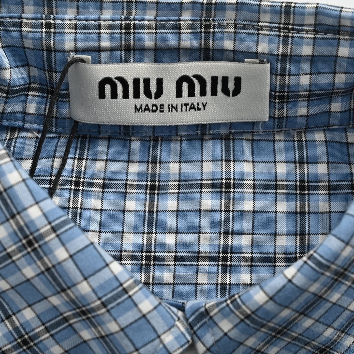 Embroidered Small Check Plaid Shirt