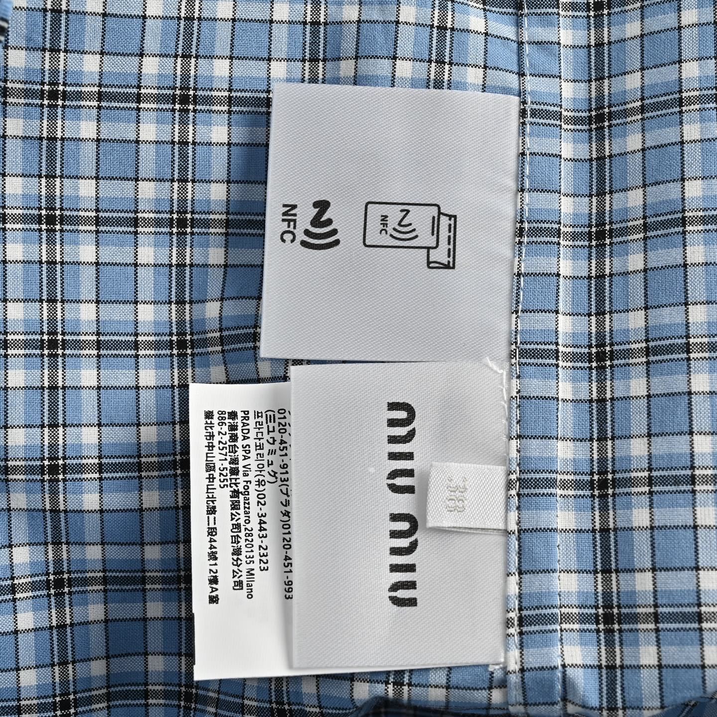 Embroidered Small Check Plaid Shirt