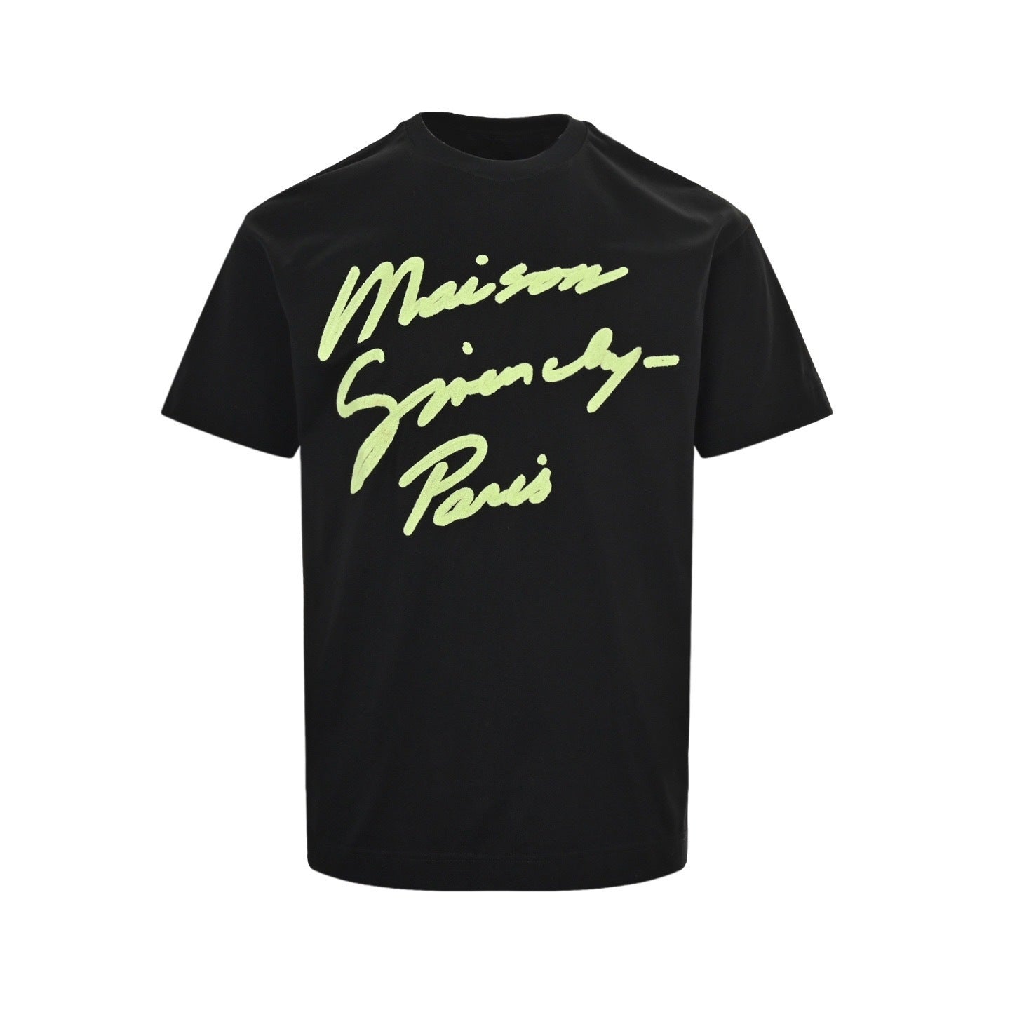 Fluorescent green letter T-shirt