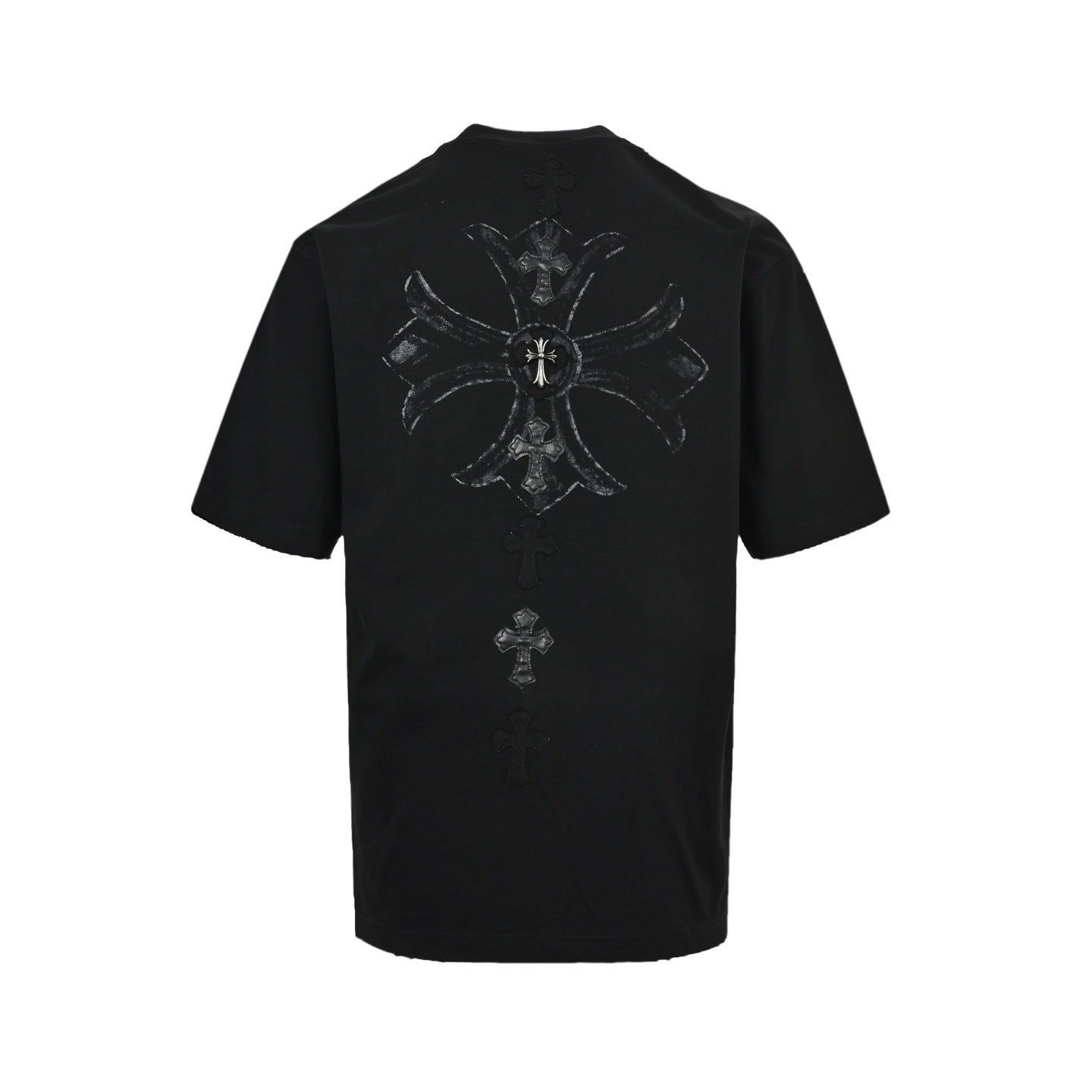 Cross print embroidered T-shirt